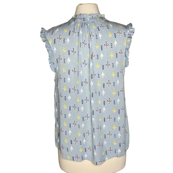Mine L cactus print top blue gray - Picture 5 of 11
